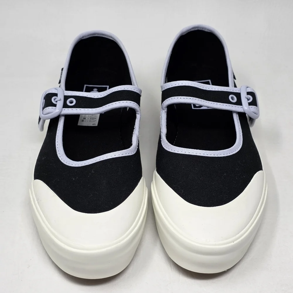Vans Mary Jane Women's Black White Blue Buckle Design Sneakers 500714 Size 5 New